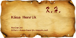 Kása Henrik névjegykártya
